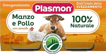 Plasmon omogeneizzato manzo e pollo 2 vasetti da 80g