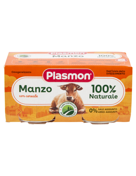 Plasmon omogeneizzato manzo 2 vasetti da 80g