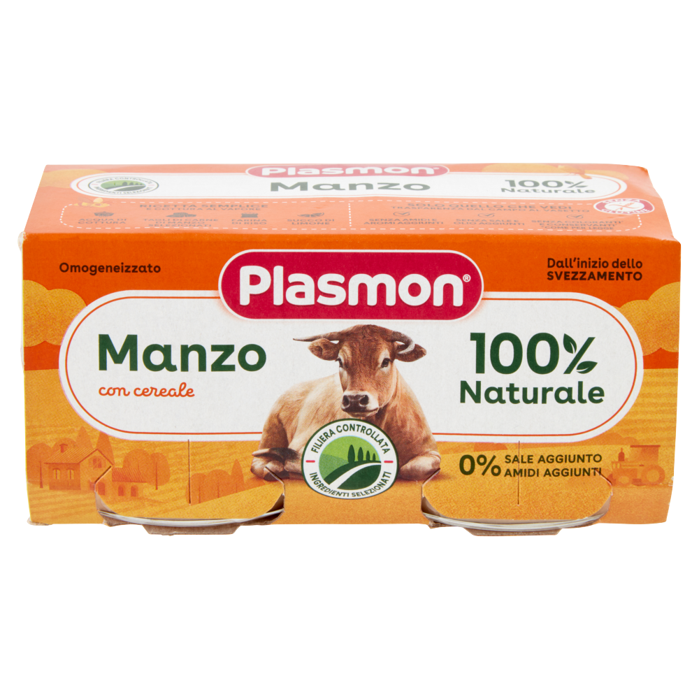 Plasmon omogeneizzato manzo 2 vasetti da 80g