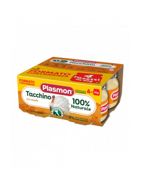 Plasmon omogeneizzato tacchino 4 vasetti da 80g