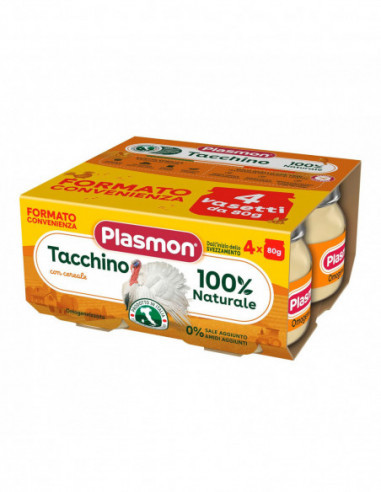 Plasmon omogeneizzato tacchino 4 vasetti da 80g
