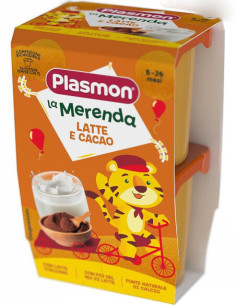 Plasmon la merenda dei bambini latte e cacao 2 vasetti da 120g