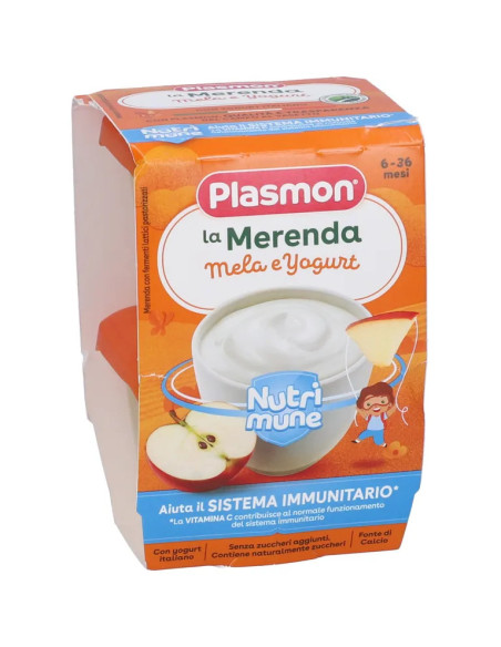 Plasmon La merenda dei bambini mela e yogurt 2 vasetti da 120g