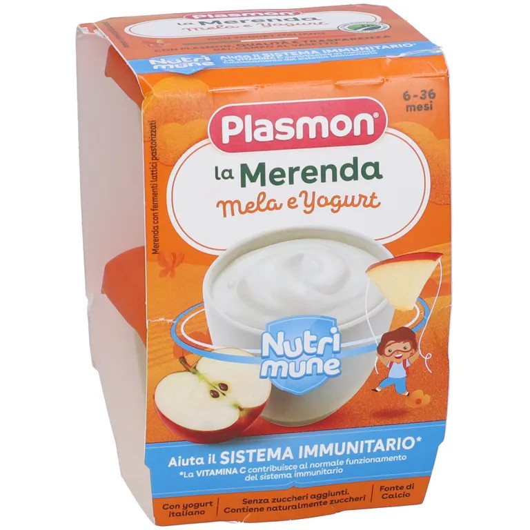 Plasmon La merenda dei bambini mela e yogurt 2 vasetti da 120g
