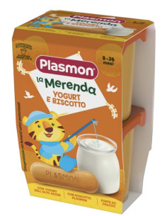 Plasmon La merenda dei bambini yogurt e biscotto 2 vasetti da 120g
