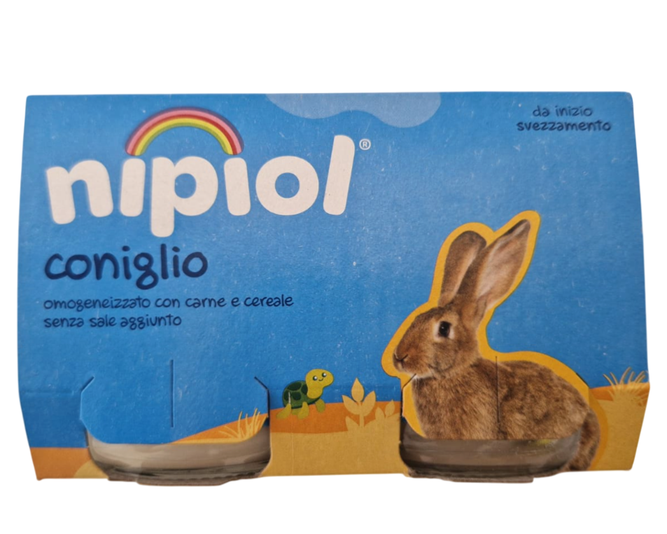 Nipiol omogeneizzato coniglio 2 vasetti da 120g