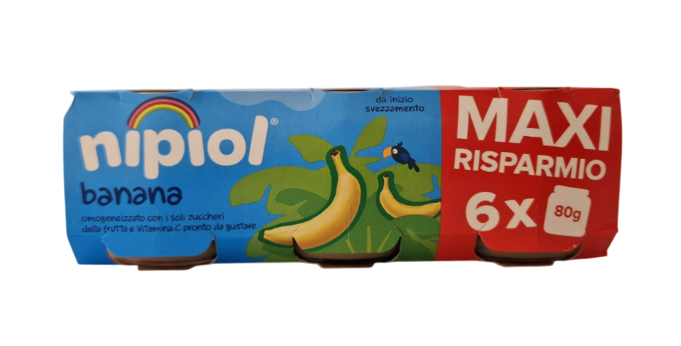 Nipiol omogeneizzato banana 6 vasetti da 80g