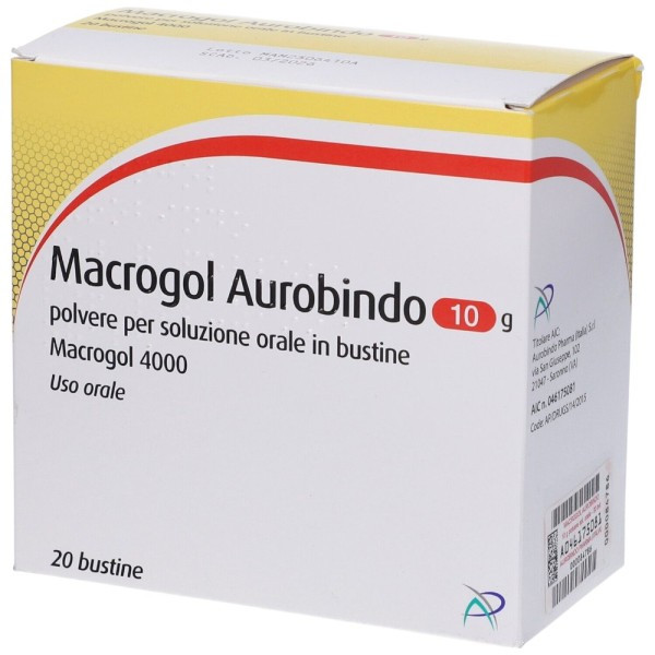 Macrogol aurobindo 20 bustine 10g