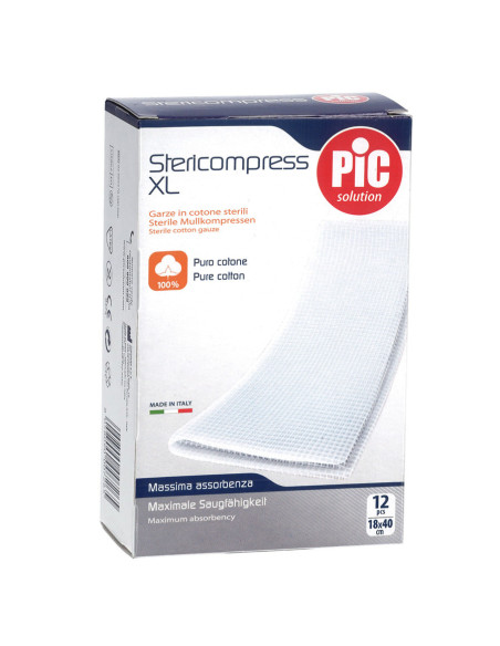 PIC garze sterili Stericompress in cotone 18x40cm 12 pezzi