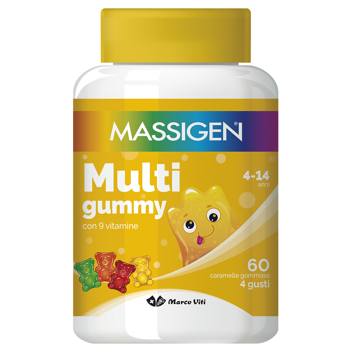 Massigen multigummy gommose multivitaminiche 60 pezzi