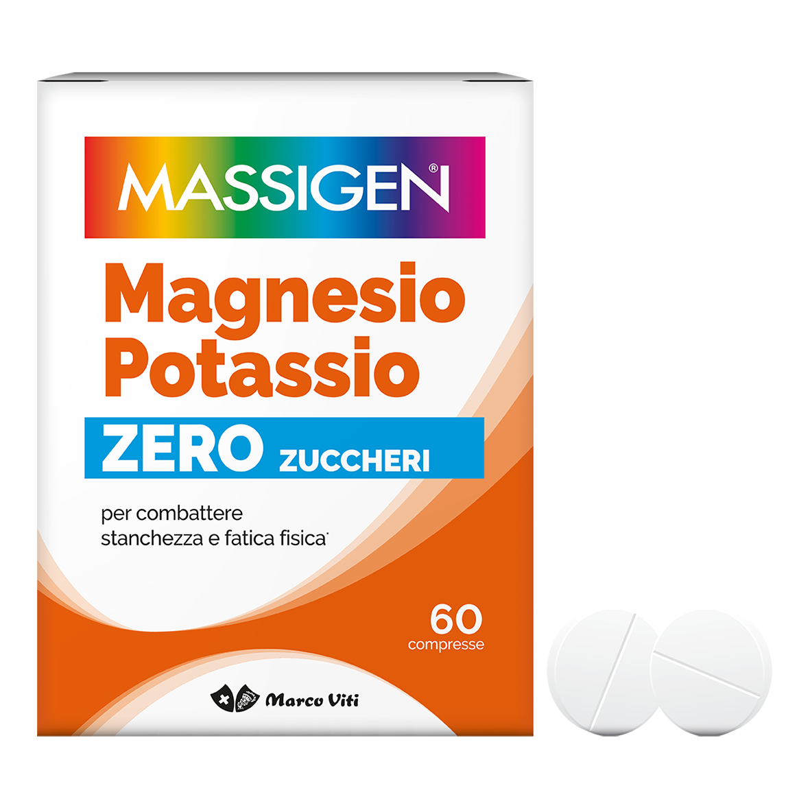 Massigen magnesio e potassio senza zuccheri 60 compresse