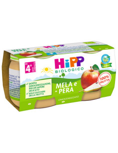 Hipp omog mela/pera 2x80g