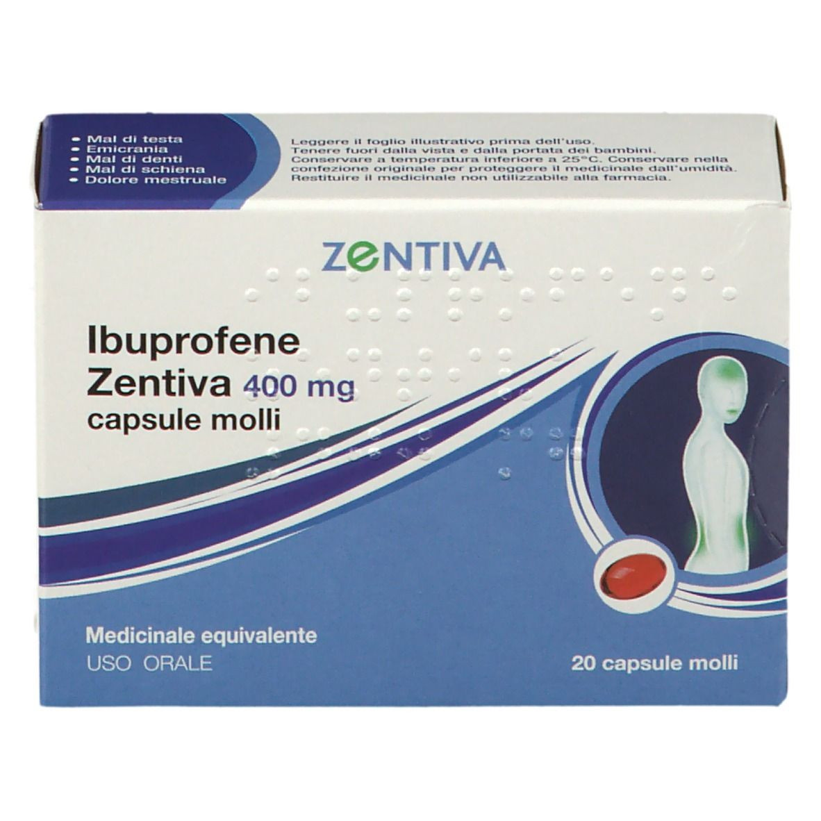 Image of Zentiva Ibuprofene 400mg 20 capsule molli cod085
