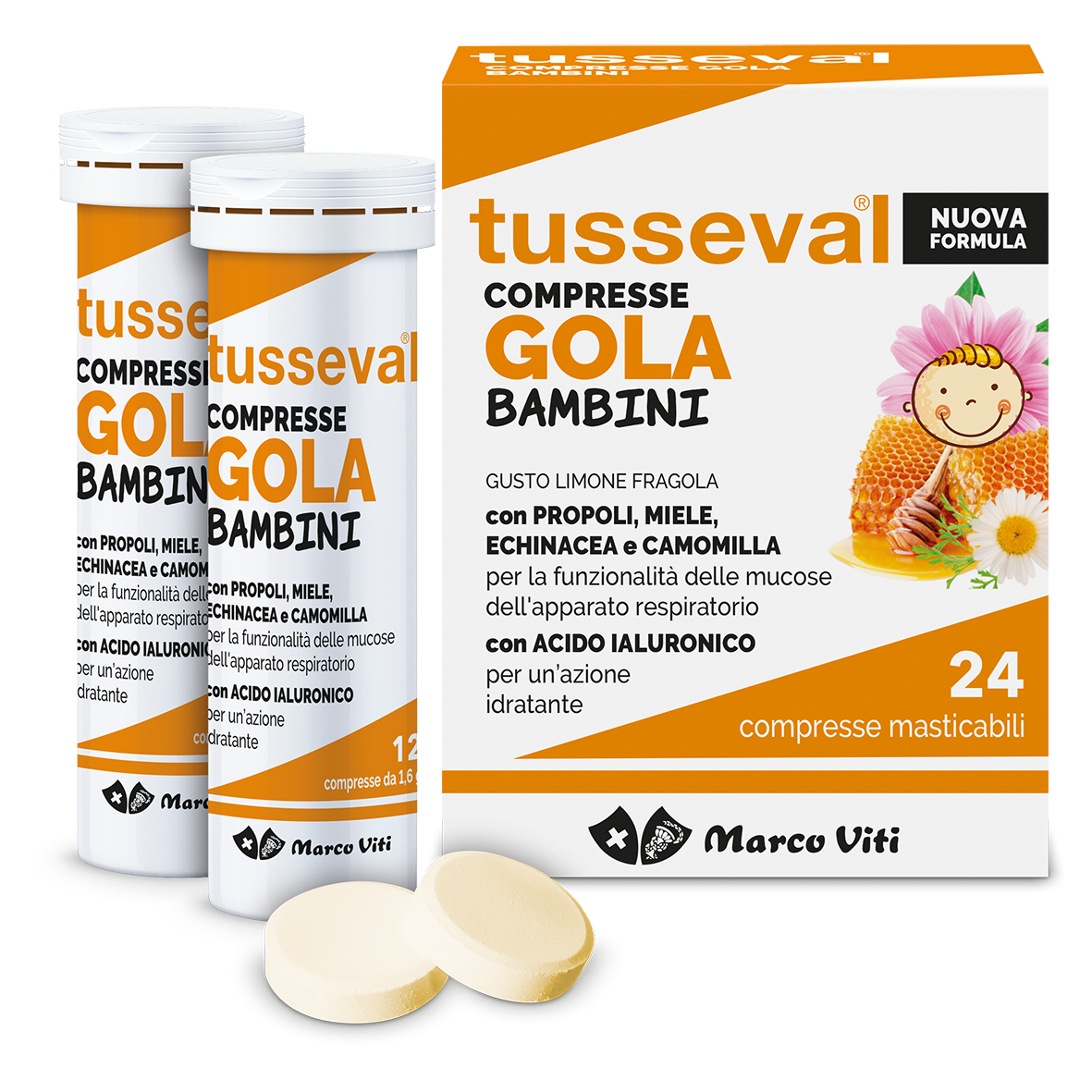 Marco Viti Tusseval gola bambini 24 compresse masticasbili