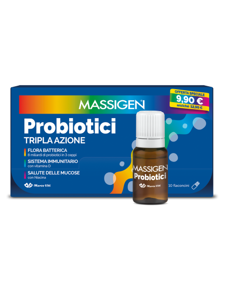 Massigen probiotici 10 flaconcini da 8ml promo