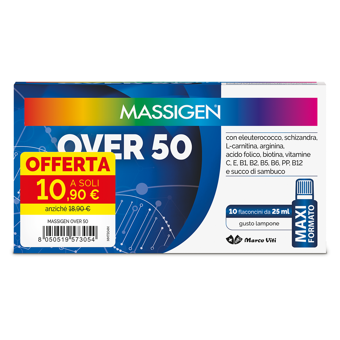 Massigen over 50 10 flaconcini 25ml promo