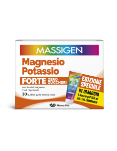 Massigen magnesio e potassio forte zero zuccheri con omaggio