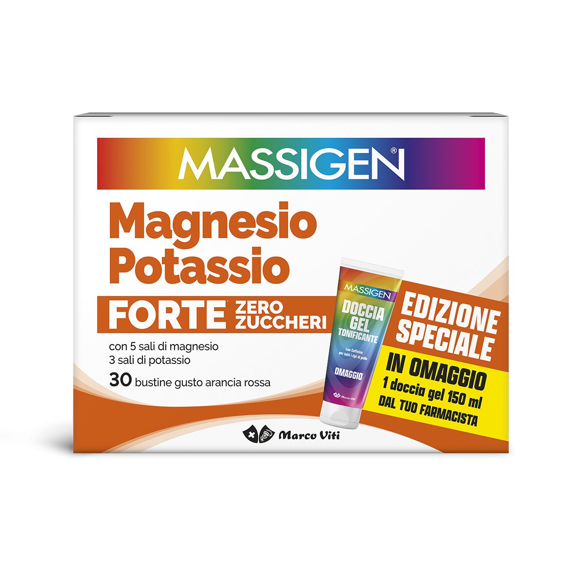 Massigen magnesio e potassio forte zero zuccheri con omaggio