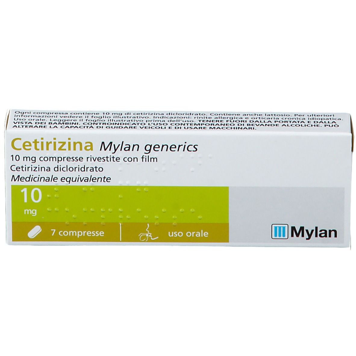 Cetirizina antistaminico 10 mg 7 compresse rivestite