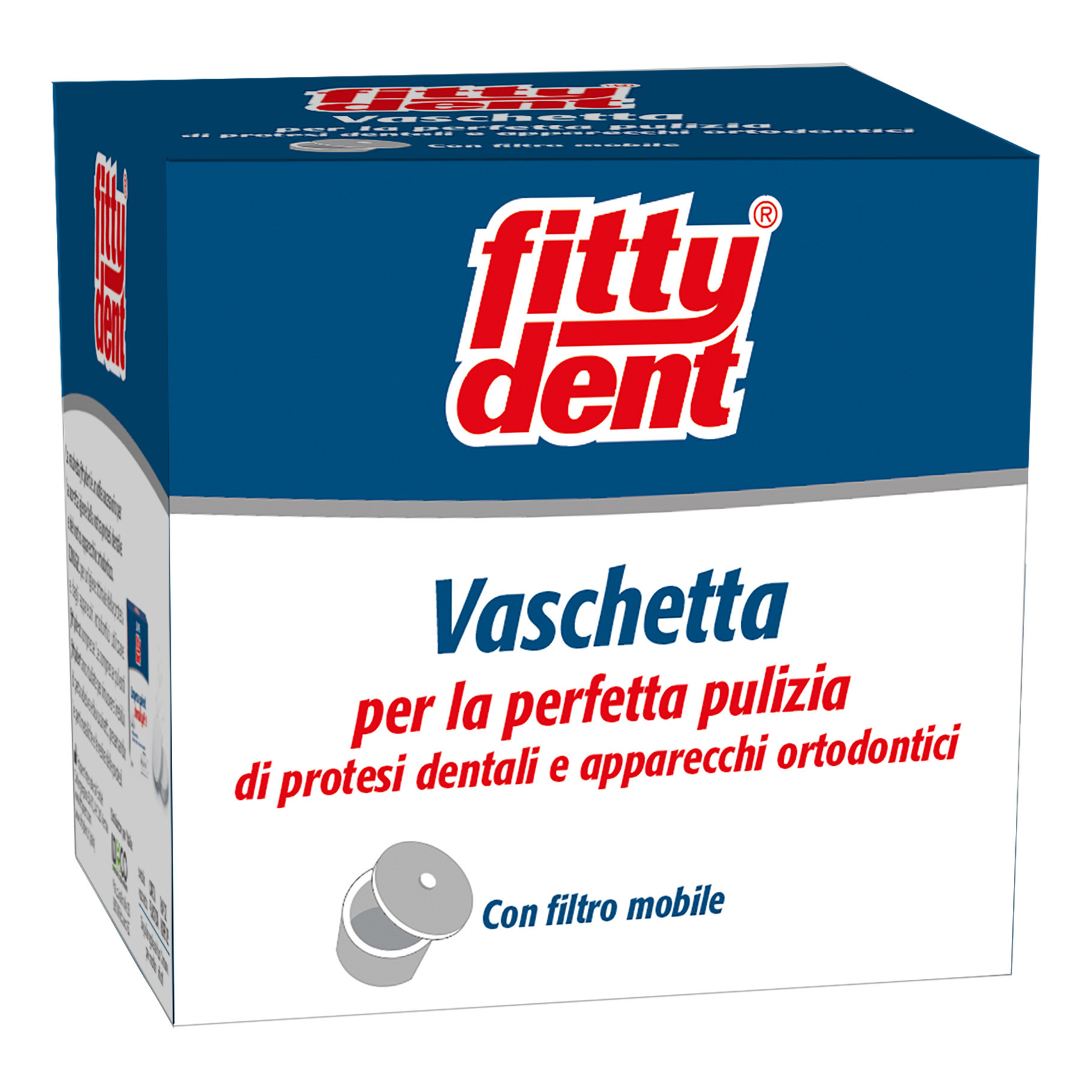 Fittydent vaschetta per la pulizia di protesi e apparecchi ortodontici