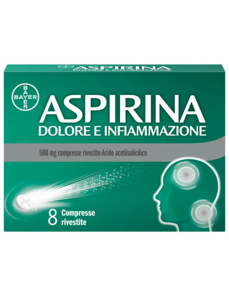 Aspirina dolore e infiammazione 8 compresse 500mg