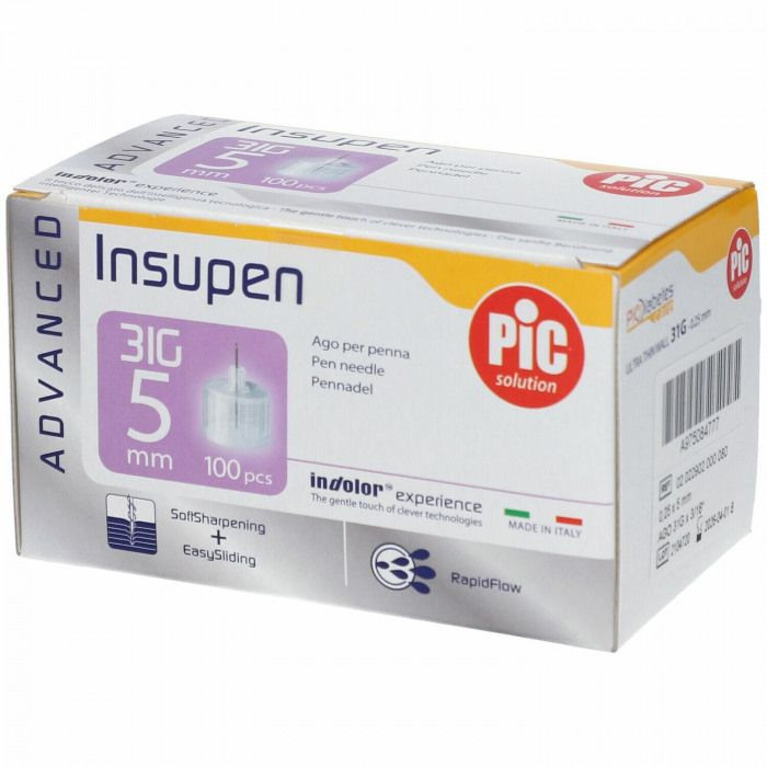 Pic insupen advanced ago penna da insulina gauge 31x5mm 100pz