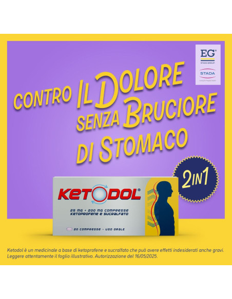 KETODOL 20 COMPRESSE 25MG 200MG Clubfarma