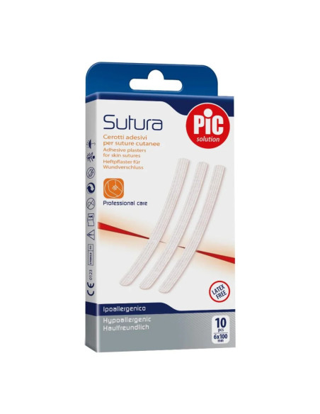 Pic cerotti adesivi per sutura 6x100mm 10 pezzi