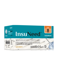 Insuneed g31 8mm ago penna per insulina 100 aghi