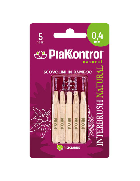 Plakkontrol Natural Kontrol interbrush bamboo 0,4 mm