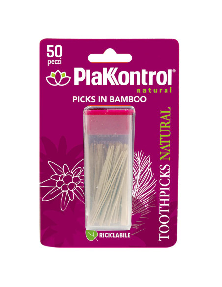Plakkontrol Natural Kontrol bastoncini in bamboo 50pz