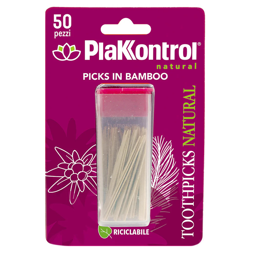 Plakkontrol Natural Kontrol bastoncini in bamboo 50pz