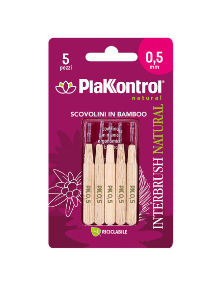 Plakkontrol Natural Kontrol interbrush bamboo 0,5 mm
