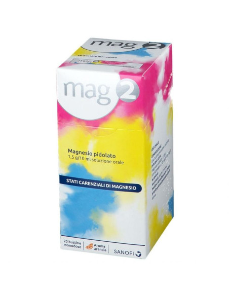 Mag 2 soluzione orale 20 bustine 1,5g 10ml