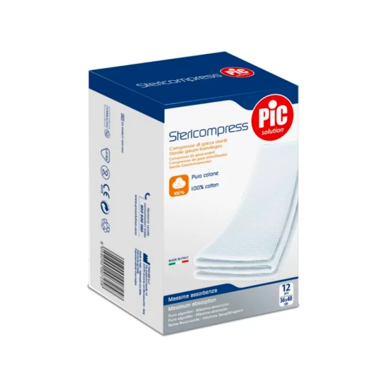 Pic garze sterili stericompress 36x40cm 12 pz