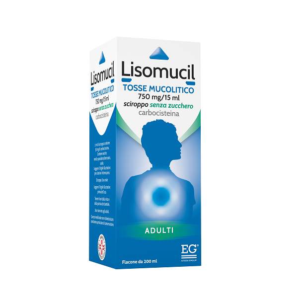 Lisomucil sciroppo tosse mucolitico adulti senza zucchero
