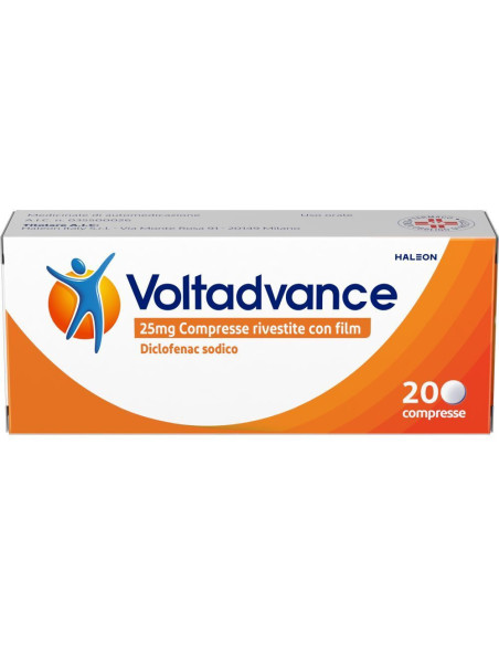 Voltadvance diclofenac 25mg antinfiammatorio 20 compresse