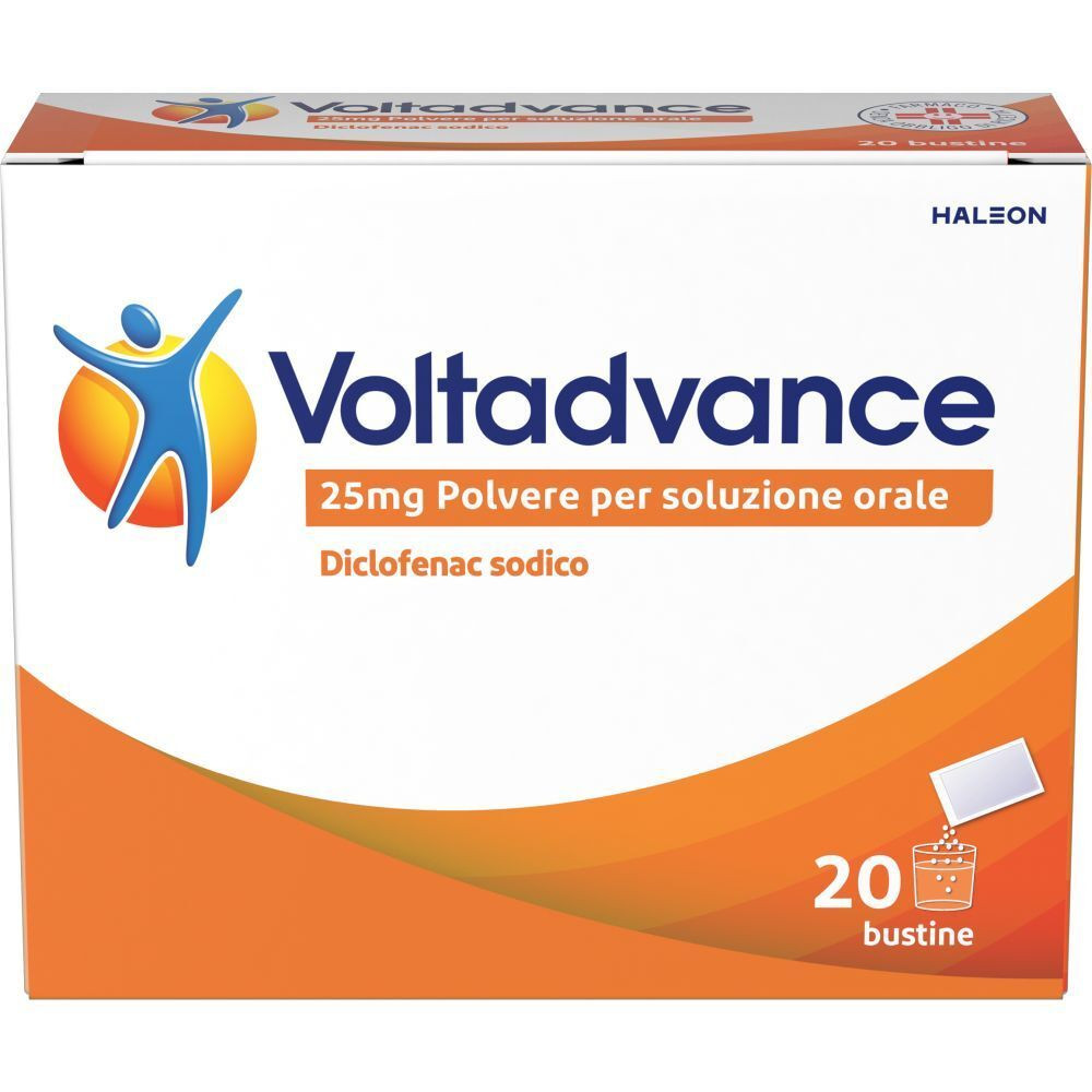 Voltadvance diclofenac 25mg antinfiammatorio per dolori 20 bustine