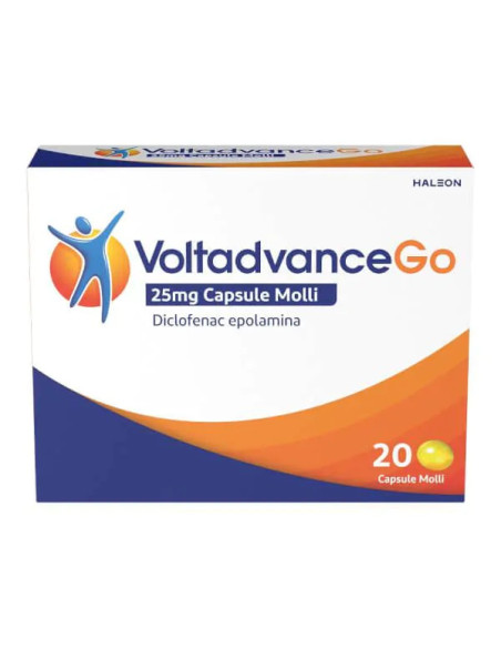 Voltadvancego diclofenac 25mg antinfiammatorio per dolori 20 capsule molli