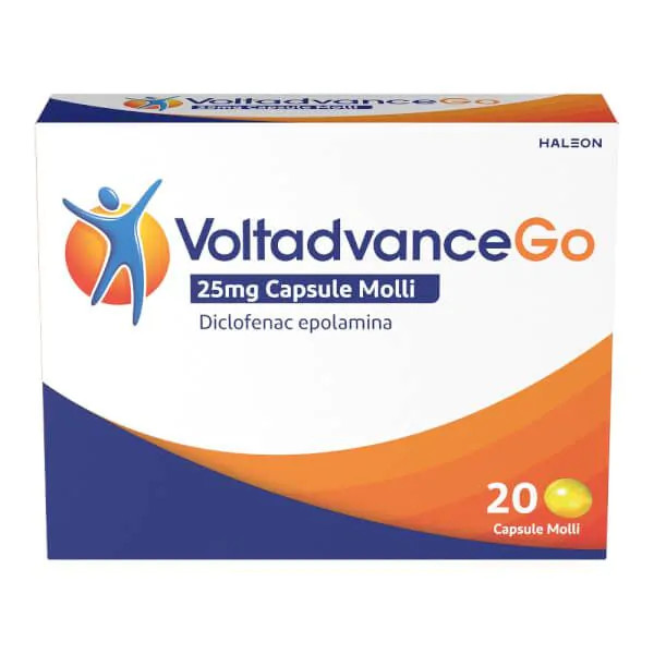 Voltadvancego diclofenac 25mg antinfiammatorio per dolori 20 capsule molli