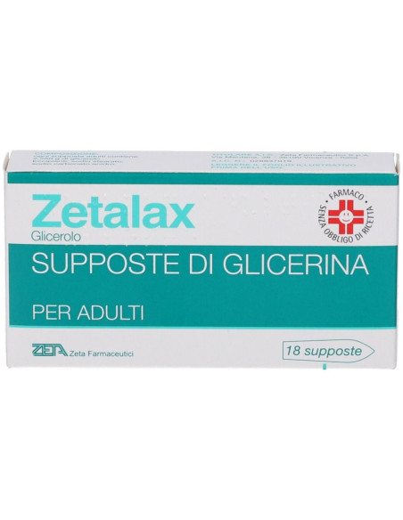 Zetalax supposte di glicerina 2,25g per adulti 18 supposte