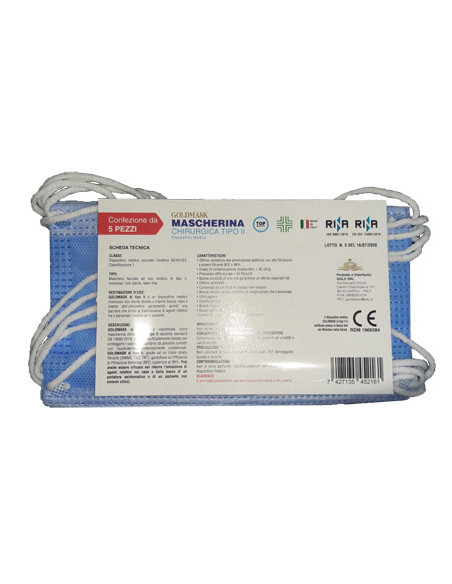 Goldmask mas chir tipo ii 5pz