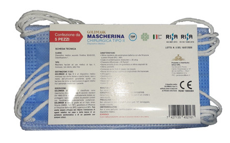 Goldmask mas chir tipo ii 5pz