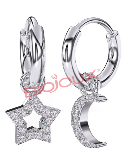 Bjt228 orecchini star&moon ss