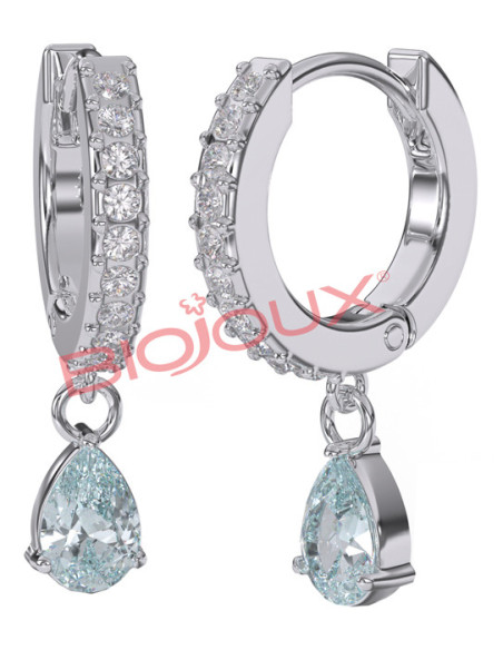 Bjt318 orecchini ines aqua ss