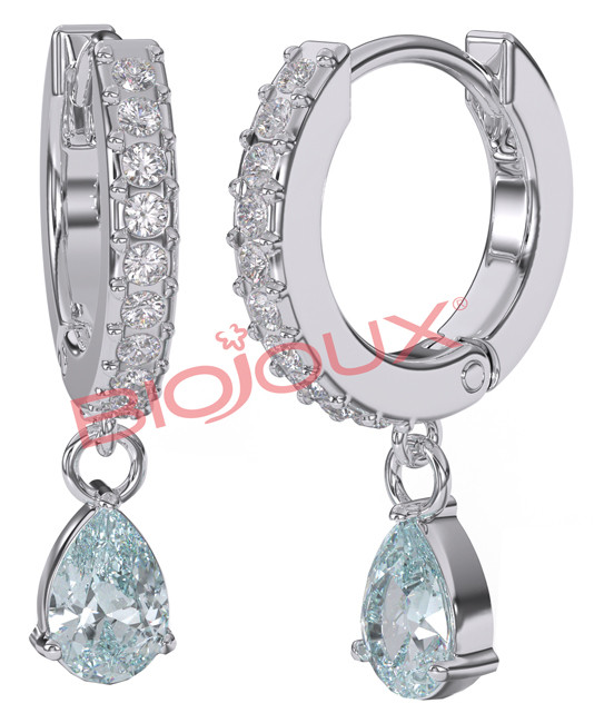 Bjt318 orecchini ines aqua ss