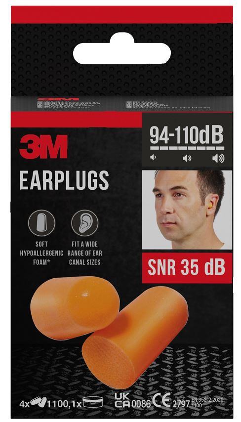 3m inserti auricolari 1100 con custodia 4 paia