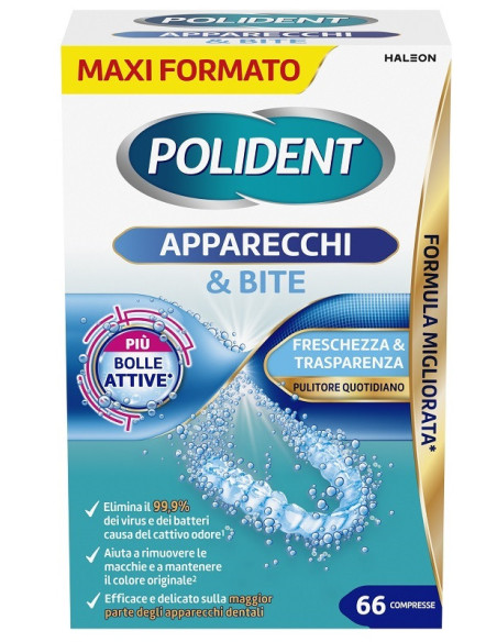 Polident apparecchi bite 66 compresse