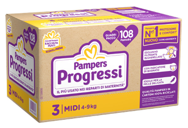 Pampers qu prog midi 108pz