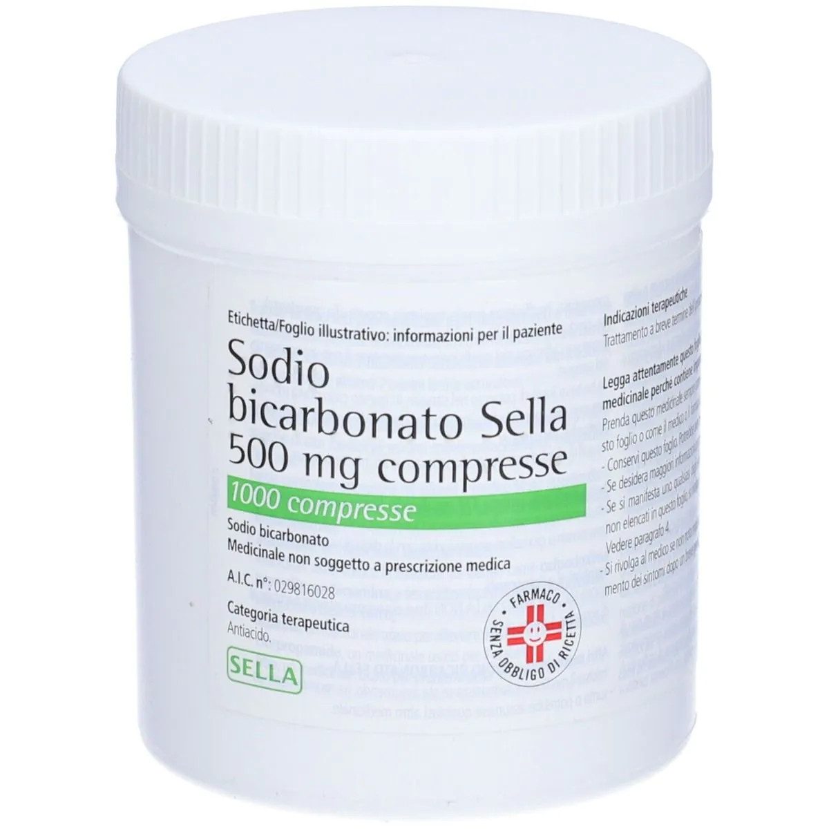 Sodio bicarbonato 500mg 1000 compresse